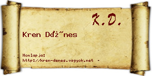 Kren Dénes névjegykártya